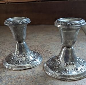 Silver Gorham sterling set of candle holder